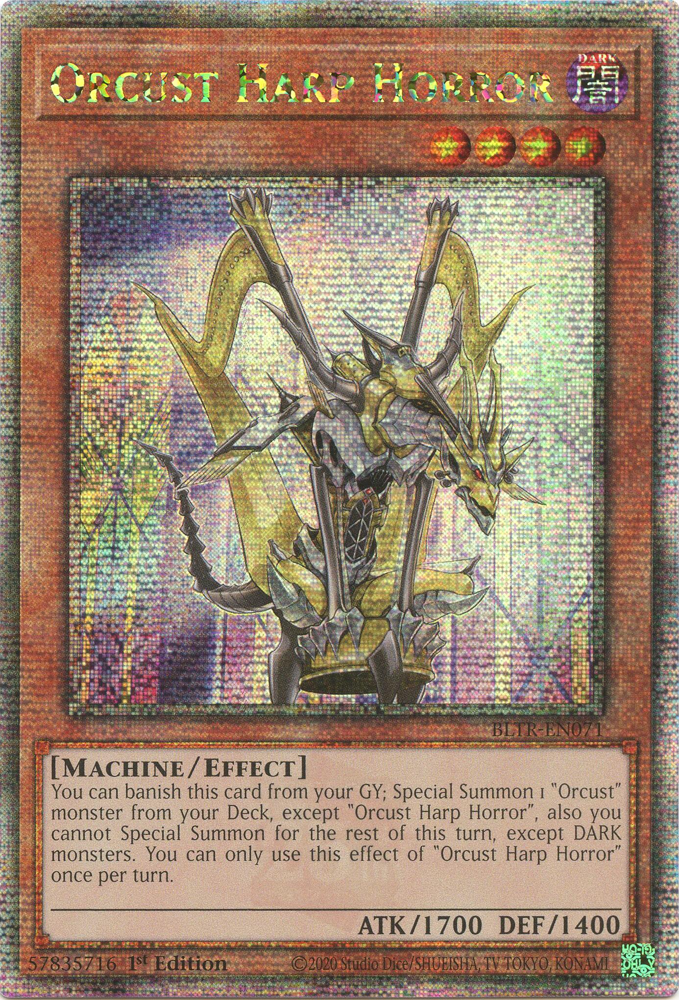 Orcust Harp Horror (Quarter Century Secret Rare) [BLTR-EN071] Quarter Century Secret Rare | Good Games Adelaide SA
