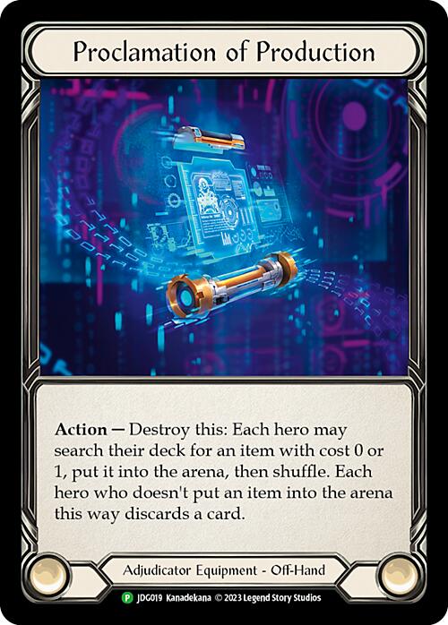 Proclamation of Production [JDG019] (Promo)  Cold Foil | Good Games Adelaide SA