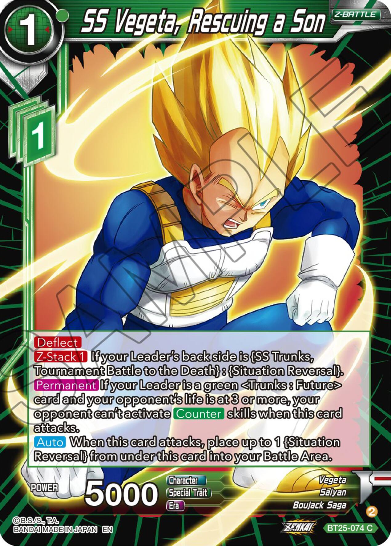 SS Vegeta, Rescuing a Son (BT25-074) [Legend of the Dragon Balls] | Good Games Adelaide SA
