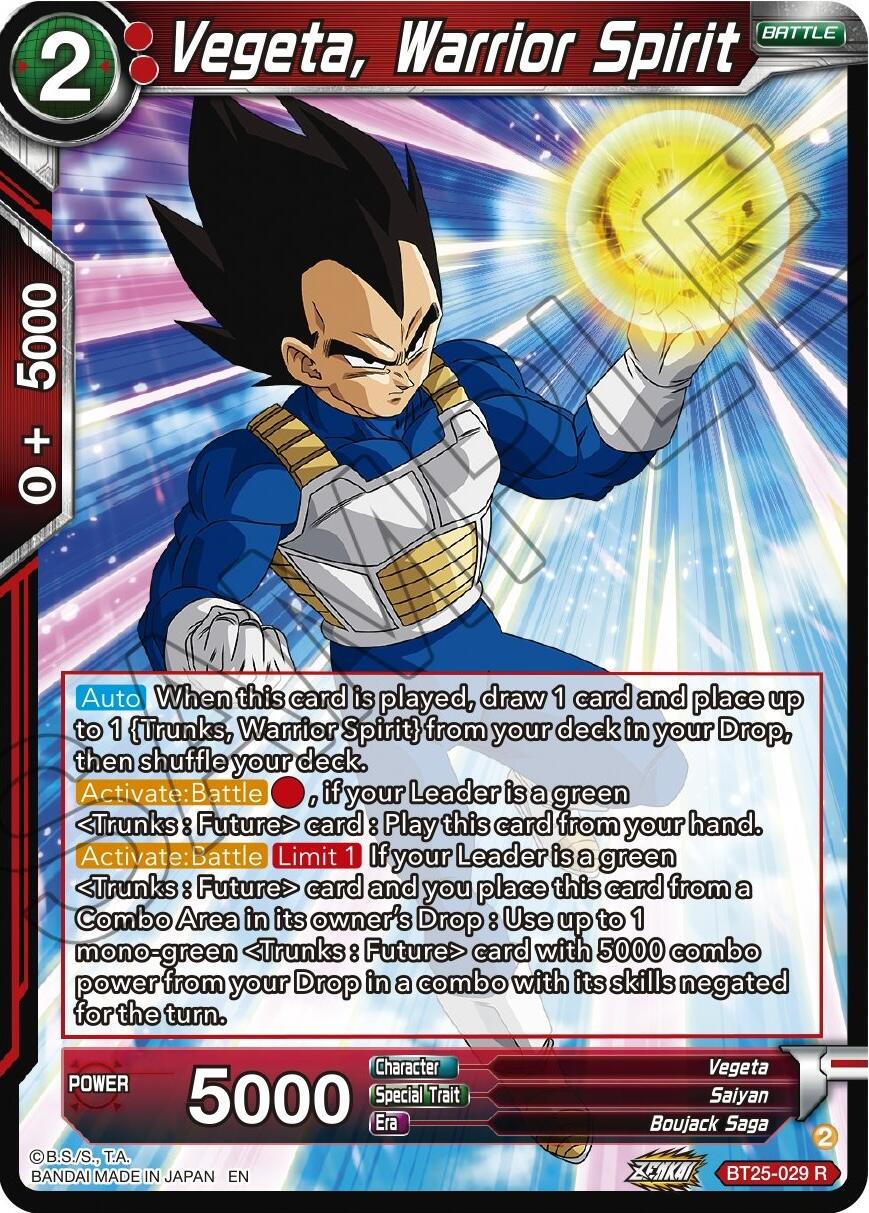 Vegeta, Warrior Spirit (BT25-029) [Legend of the Dragon Balls] | Good Games Adelaide SA
