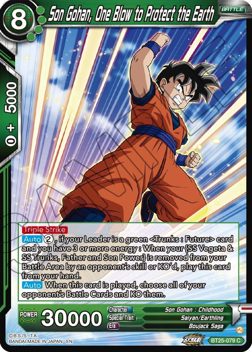 Son Gohan, One Blow to Protect the Earth (BT25-079) [Legend of the Dragon Balls] | Good Games Adelaide SA