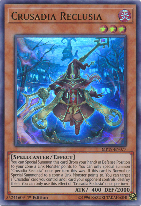 Crusadia Reclusia [MP19-EN077] Ultra Rare | Good Games Adelaide SA