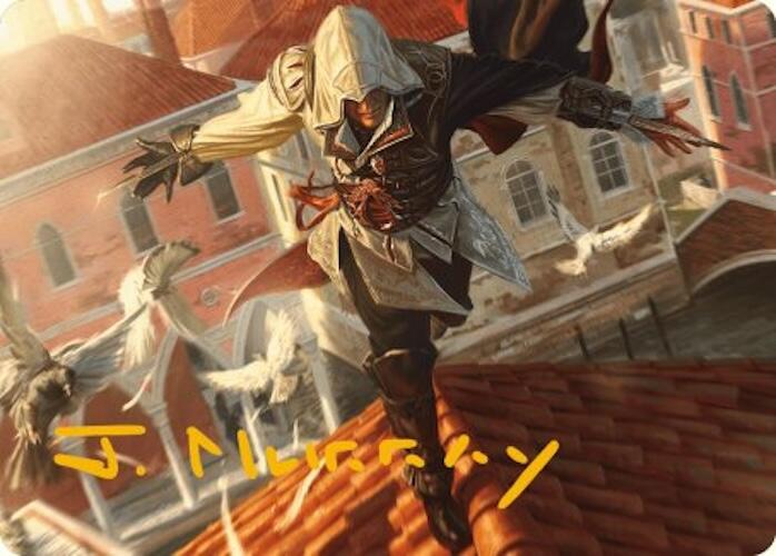 Ezio, Blade of Vengeance Art Card (Gold-Stamped Signature) [Assassin's Creed Art Series] | Good Games Adelaide SA