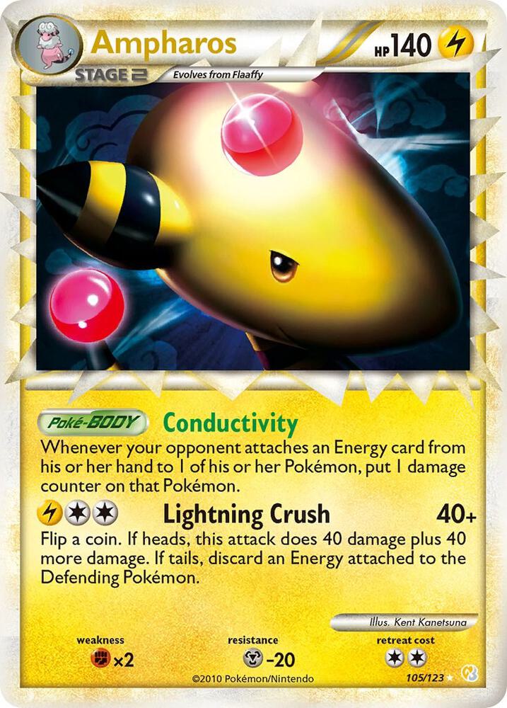 Ampharos Prime 105/123 (HeartGold SoulSilver)  - Holofoil | Good Games Adelaide SA