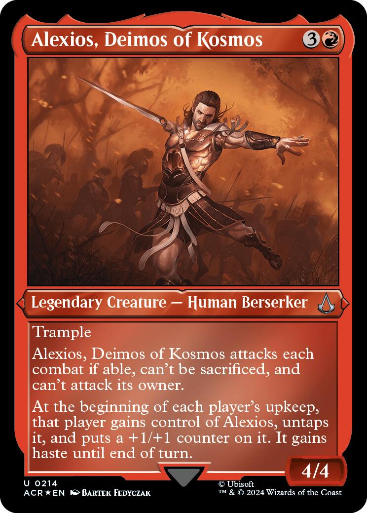 Alexios, Deimos of Kosmos (Foil Etched) [Assassin's Creed] | Good Games Adelaide SA
