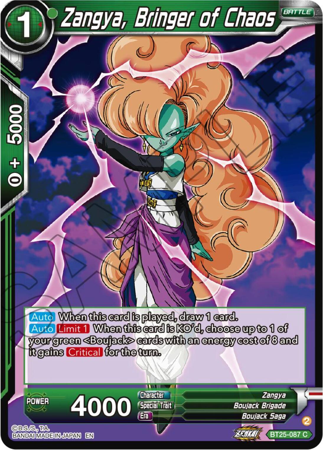 Zangya, Bringer of Chaos (BT25-087) [Legend of the Dragon Balls] | Good Games Adelaide SA