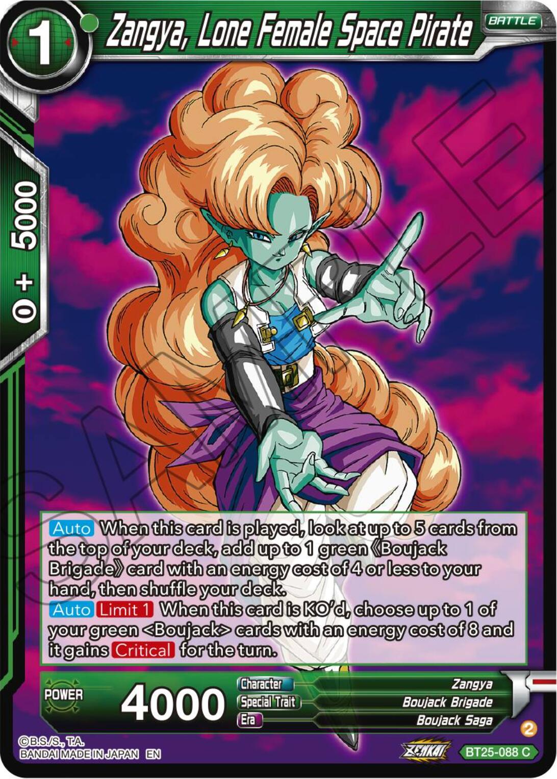 Zangya, Lone Female Space Pirate (BT25-088) [Legend of the Dragon Balls] | Good Games Adelaide SA