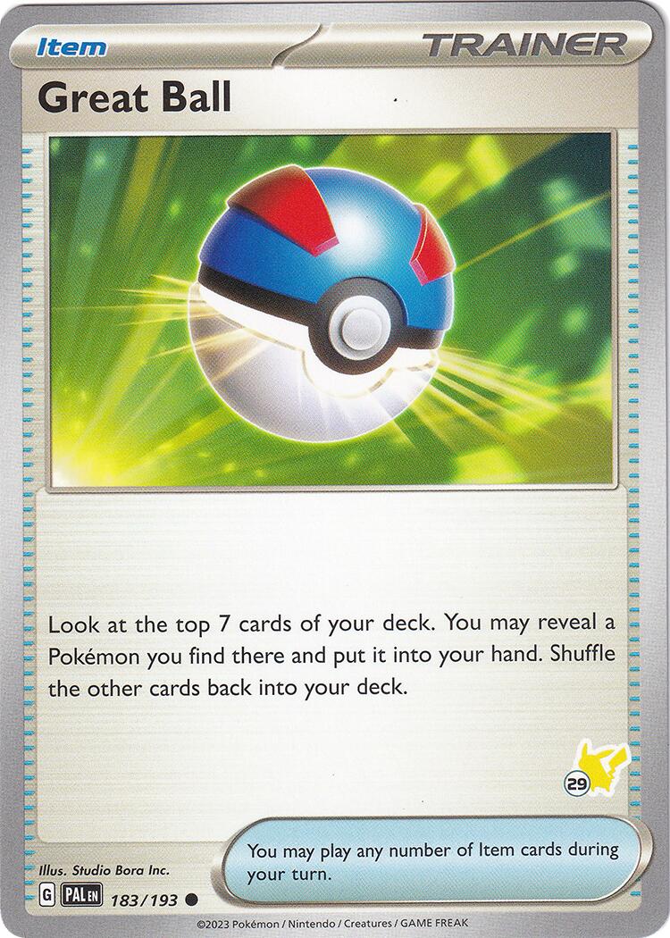 Great Ball (183/193) (Pikachu Stamp #29) [Battle Academy 2024] | Good Games Adelaide SA