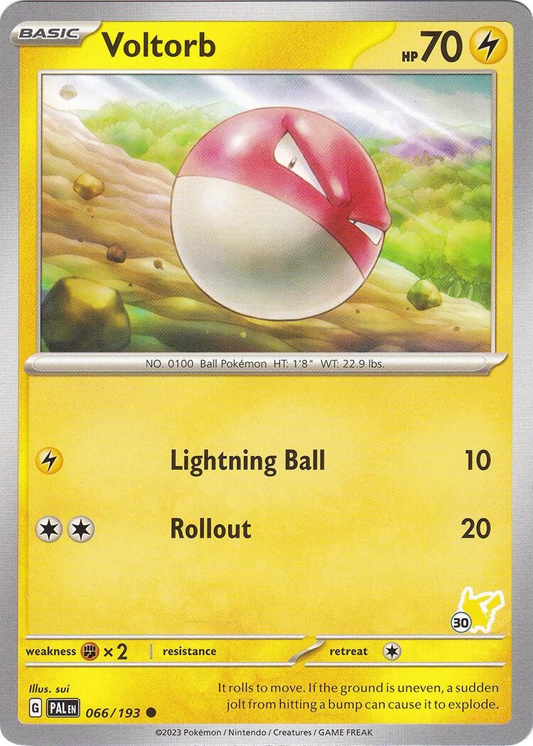 Voltorb (066/193) (Pikachu Stamp #30) [Battle Academy 2024] | Good Games Adelaide SA
