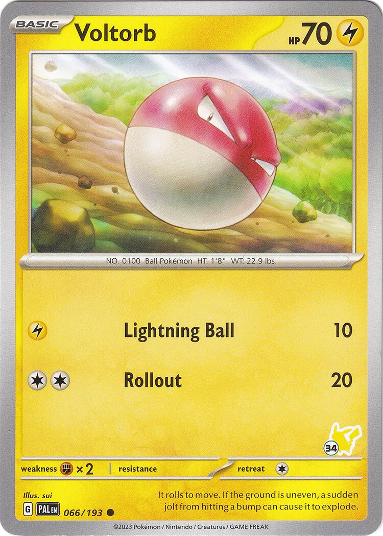 Voltorb (066/193) (Pikachu Stamp #34) [Battle Academy 2024] | Good Games Adelaide SA