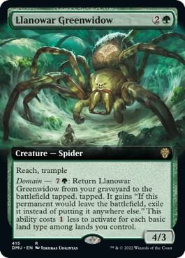 Llanowar Greenwidow Extended Art 415 (Dominaria United)  - Foil | Good Games Adelaide SA