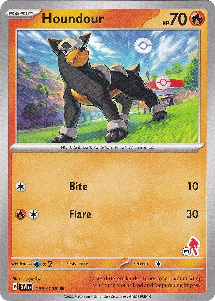 Houndour (033/198) (Armarouge Stamp #21) [Battle Academy 2024] | Good Games Adelaide SA