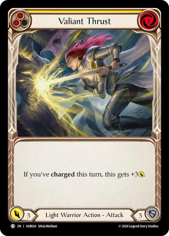 Valiant Thrust (Yellow) [ASB024] (Armory Deck: Boltyn) | Good Games Adelaide SA