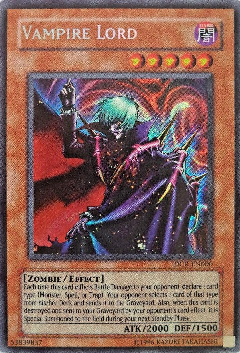 Vampire Lord [DCR-EN000] Secret Rare | Good Games Adelaide SA