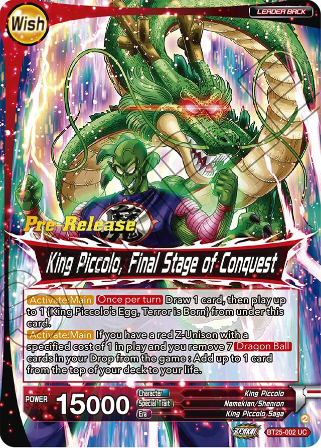 King Piccolo // King Piccolo, Final Stage of Conquest (BT25-002) [Legend of the Dragon Balls Prerelease Promos] | Good Games Adelaide SA