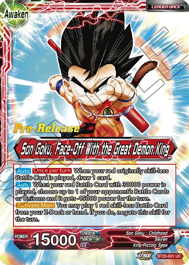 Son Goku // Son Goku Face-Off With the Great Demon King (BT25-001) [Legend of the Dragon Balls Prerelease Promos] | Good Games Adelaide SA