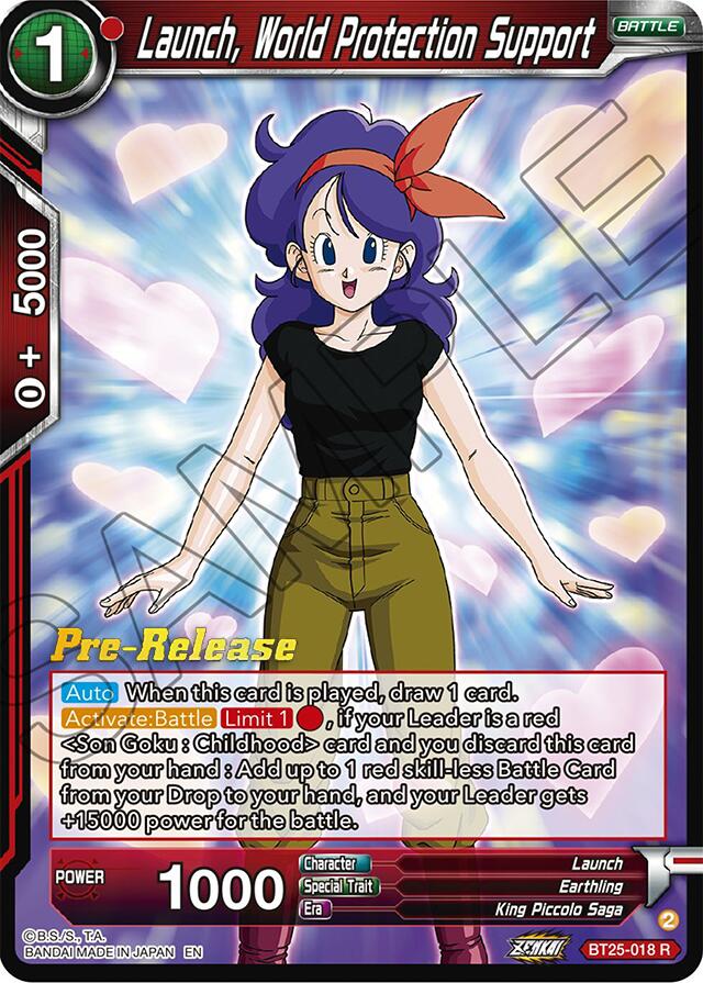 Launch, World Protection Support (BT25-018) [Legend of the Dragon Balls Prerelease Promos] | Good Games Adelaide SA