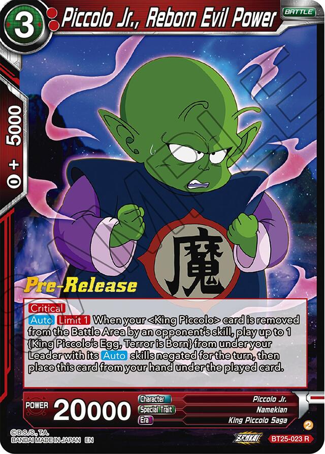 Piccolo Jr., Reborn Evil Power (BT25-023) [Legend of the Dragon Balls Prerelease Promos] | Good Games Adelaide SA