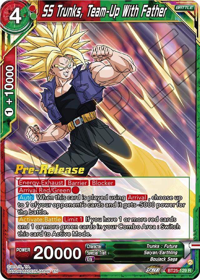 SS Trunks, Team-Up With Father (BT25-129) [Legend of the Dragon Balls Prerelease Promos] | Good Games Adelaide SA