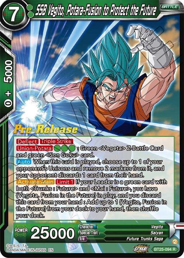 SSB Vegito, Potara-Fusion to Protect the Future (BT25-094) [Legend of the Dragon Balls Prerelease Promos] | Good Games Adelaide SA