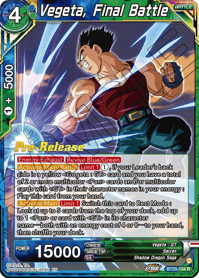 Vegeta, Final Battle (BT25-134) [Legend of the Dragon Balls Prerelease Promos] | Good Games Adelaide SA