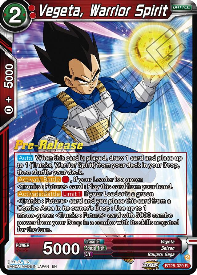 Vegeta, Warrior Spirit (BT25-029) [Legend of the Dragon Balls Prerelease Promos] | Good Games Adelaide SA