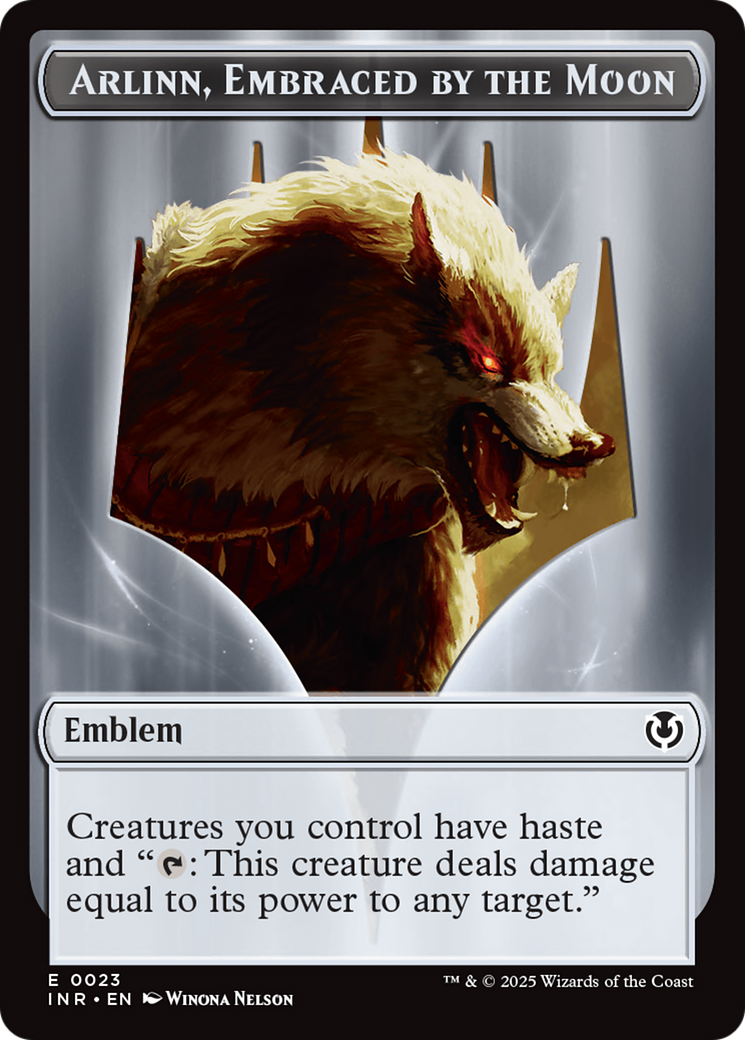 Wolf (0018) // Emblem - Arlinn, Embraces by the Moon Double-Sided Token [Innistrad Remastered Tokens] | Good Games Adelaide SA