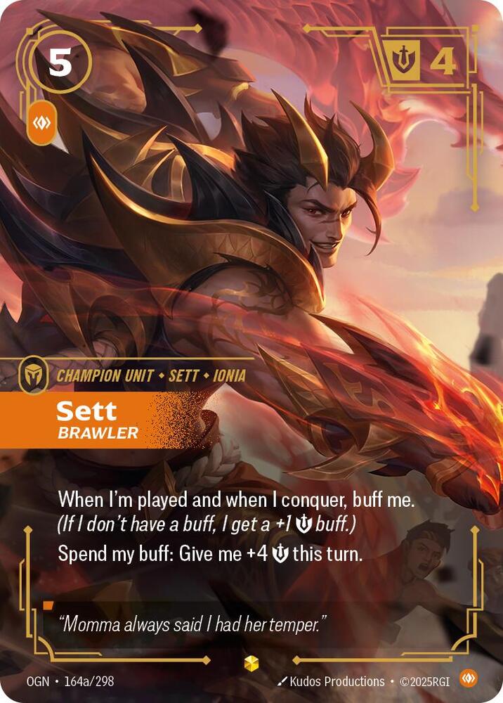 Sett - Brawler 164a/298 (Origins)  - Foil | Good Games Adelaide SA