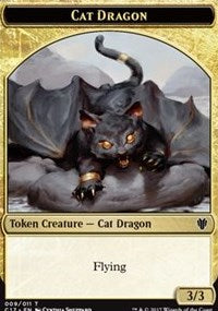Cat Dragon (009) // Dragon (006) Double-sided Token [Commander 2017 Tokens] | Good Games Adelaide SA