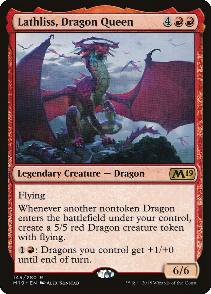 Lathliss, Dragon Queen [Core Set 2019] | Good Games Adelaide SA