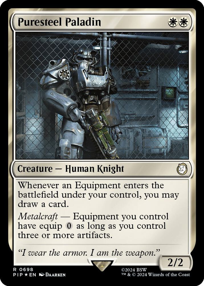 Puresteel Paladin 698 (Universes Beyond: Fallout)  - Foil | Good Games Adelaide SA