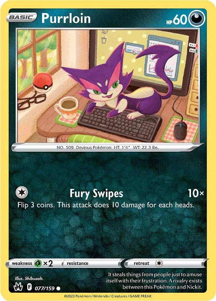 Purrloin (077/159) [Sword & Shield: Crown Zenith] | Good Games Adelaide SA