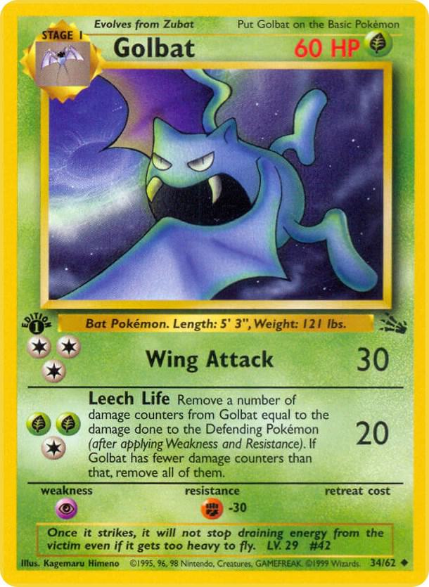Golbat 34/62 (Fossil)  - 1st Edition | Good Games Adelaide SA