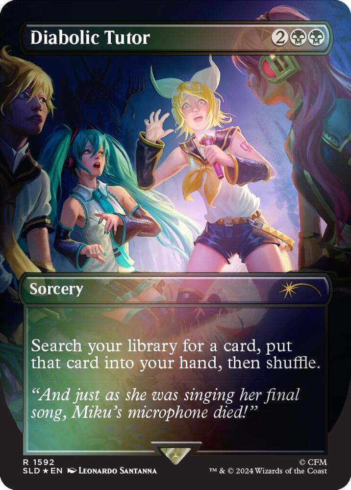 Diabolic Tutor 1592 Rainbow Foil 1592 (Secret Lair Drop Series)  - Foil | Good Games Adelaide SA