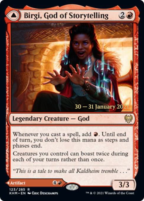 Birgi God of Storytelling 123 (Prerelease Cards)  - Foil | Good Games Adelaide SA
