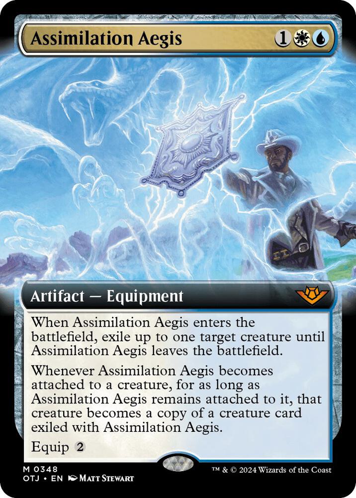 Assimilation Aegis 348/286 (Outlaws of Thunder Junction)  - Extended Art Foil | Good Games Adelaide SA