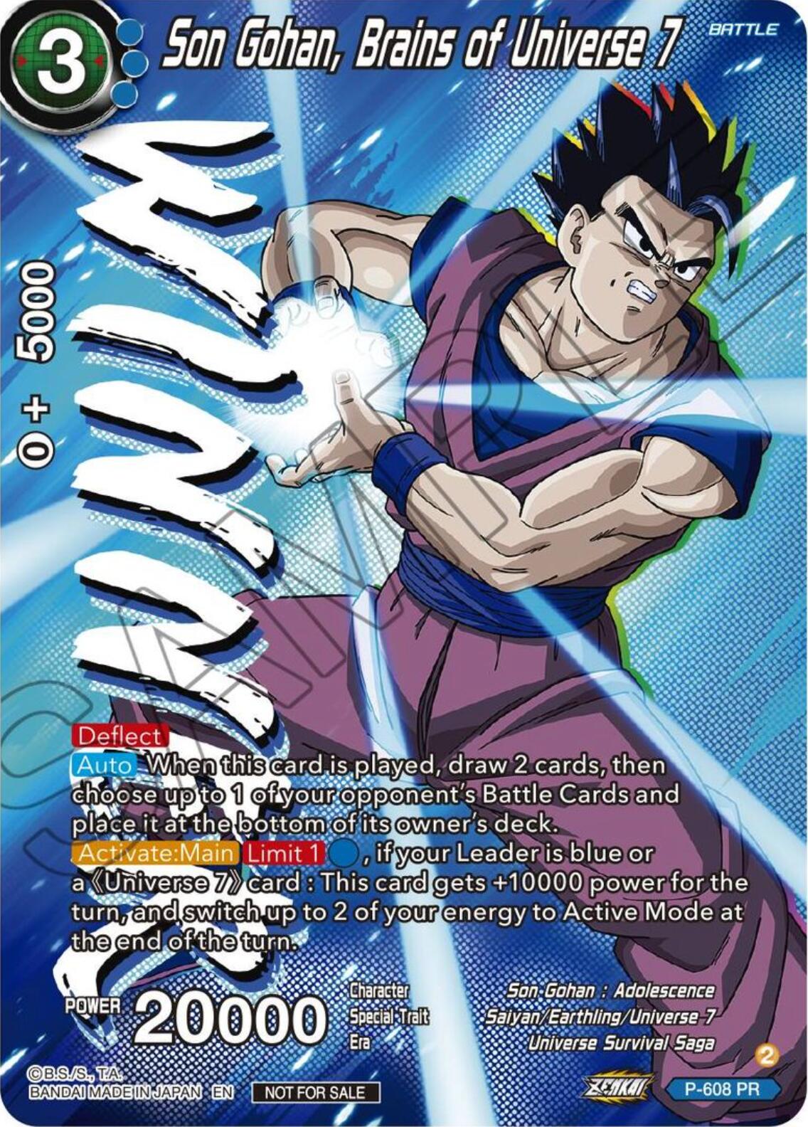 Son Gohan, Brains of Universe 7 (Tournament Pack Vol. 8) (Winner) (P-608) [Promotion Cards] | Good Games Adelaide SA