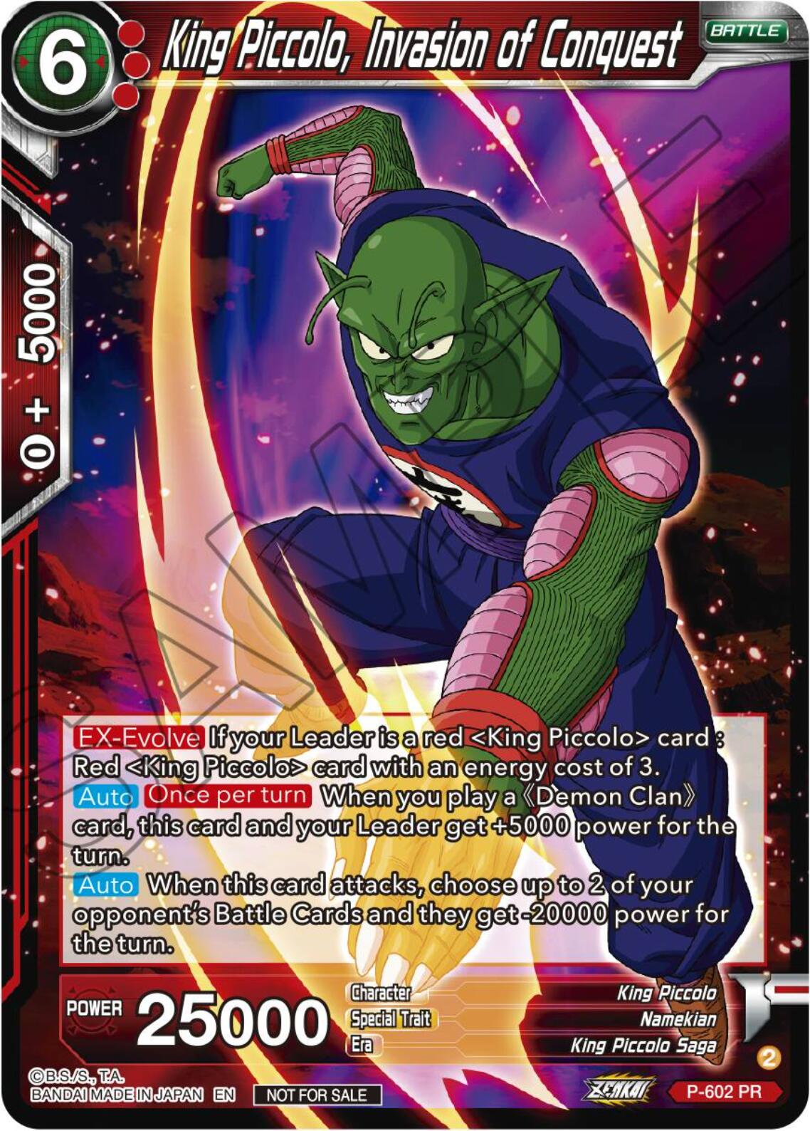 King Piccolo, Invasion of Conquest (Tournament Pack Vol. 8) (P-602) [Promotion Cards] | Good Games Adelaide SA