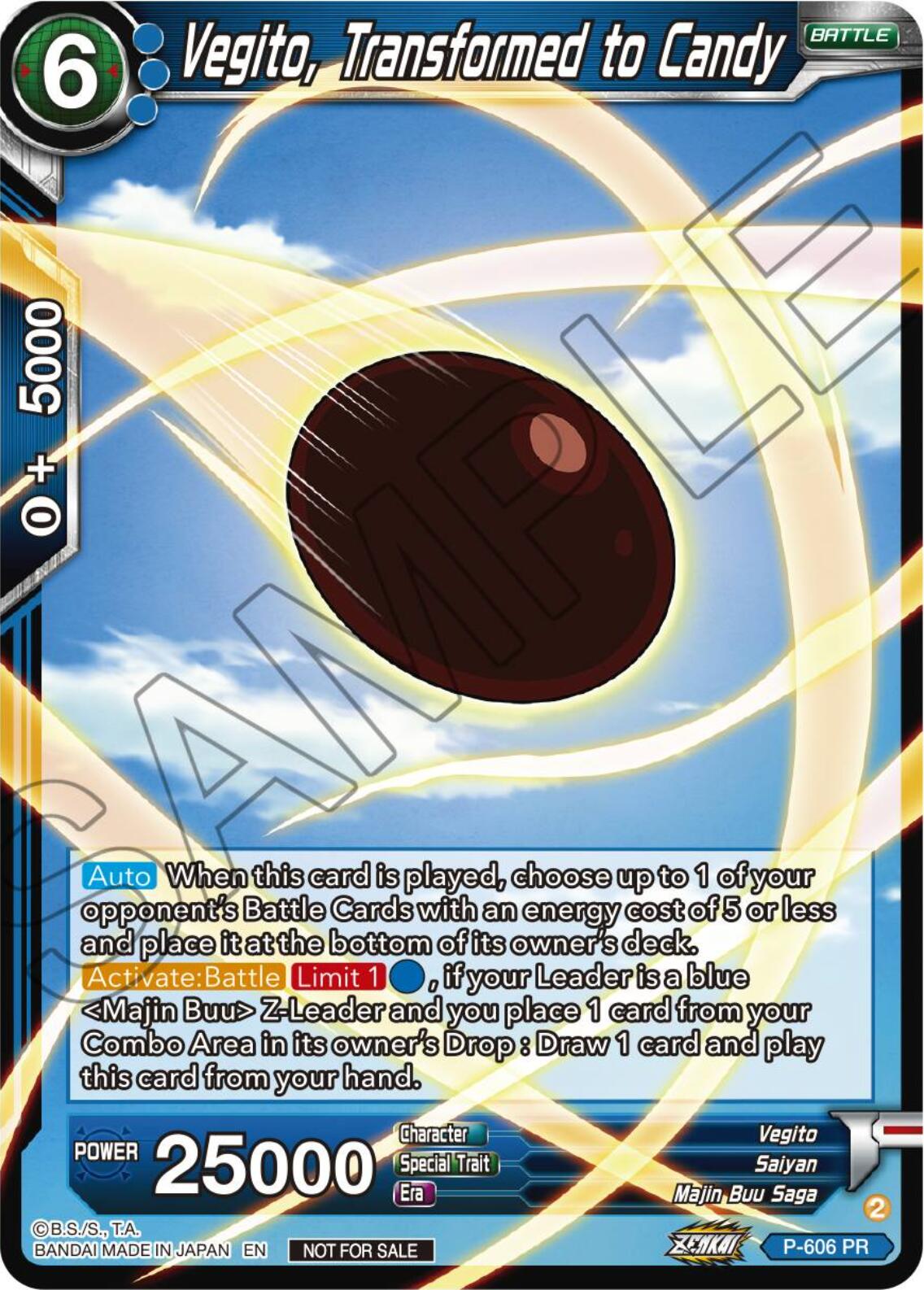 Vegito, Transformed to Candy (Tournament Pack Vol. 8) (P-606) [Promotion Cards] | Good Games Adelaide SA