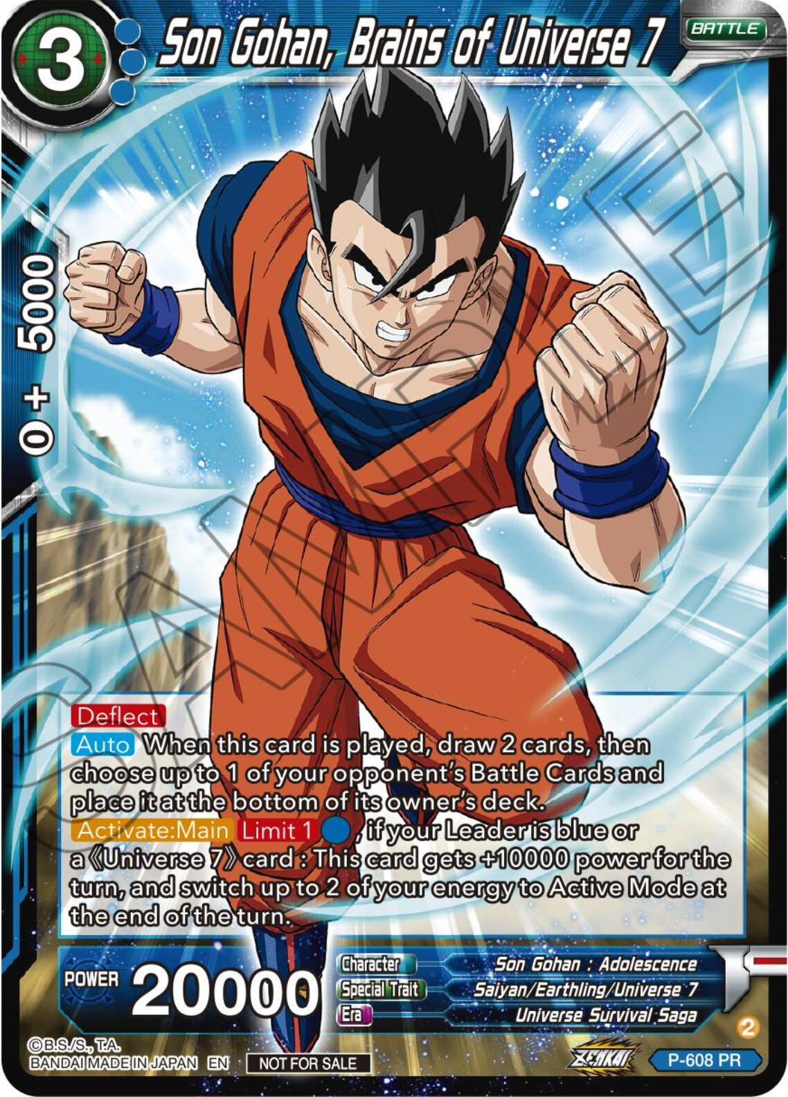Son Gohan, Brains of Universe 7 (Tournament Pack Vol. 8) (P-608) [Promotion Cards] | Good Games Adelaide SA