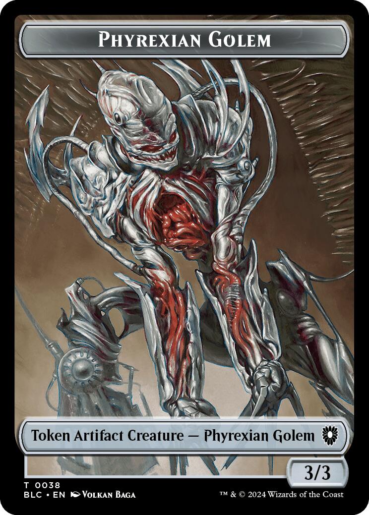 Phyrexian Golem // Faerie Double-Sided Token [Bloomburrow Commander Tokens] | Good Games Adelaide SA