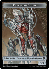 Phyrexian Golem // Faerie Double-Sided Token [Bloomburrow Commander Tokens] | Good Games Adelaide SA