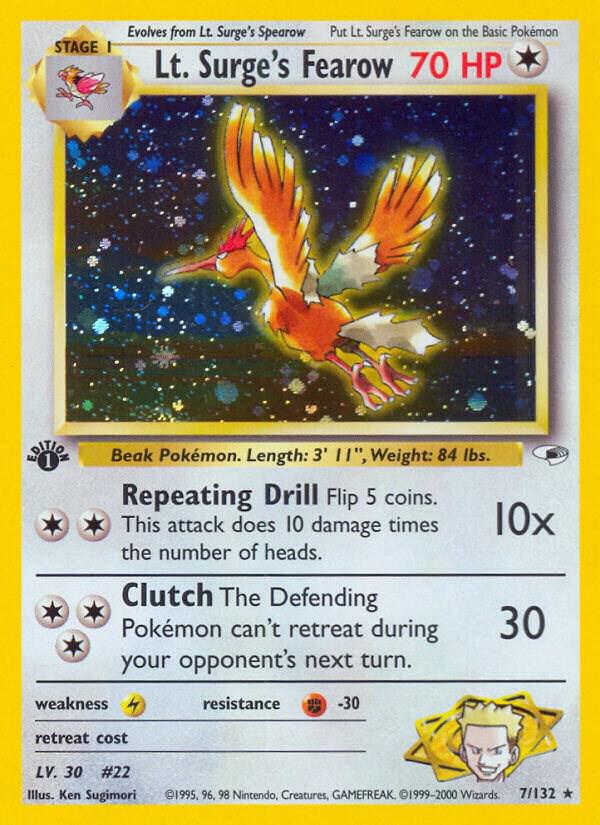Lt. Surge's Fearow 007/132 (Gym Heroes)  - 1st Edition Holofoil | Good Games Adelaide SA