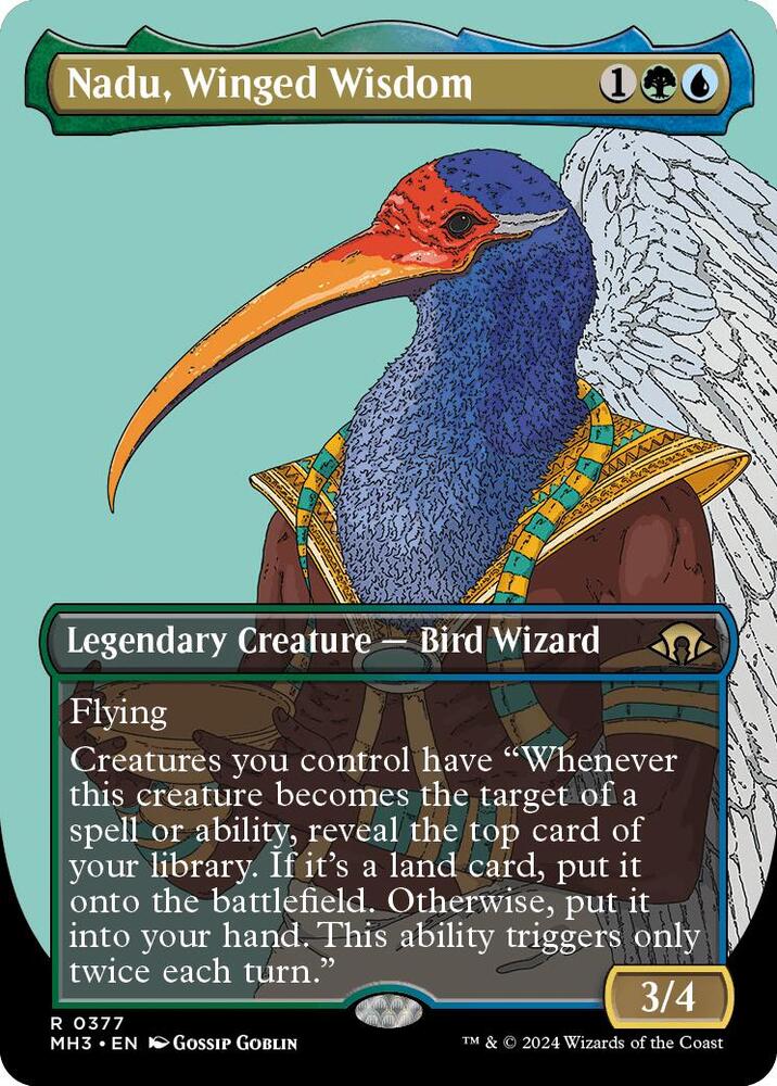 Nadu, Winged Wisdom 377/319 (Modern Horizons 3)  - Borderless Foil | Good Games Adelaide SA