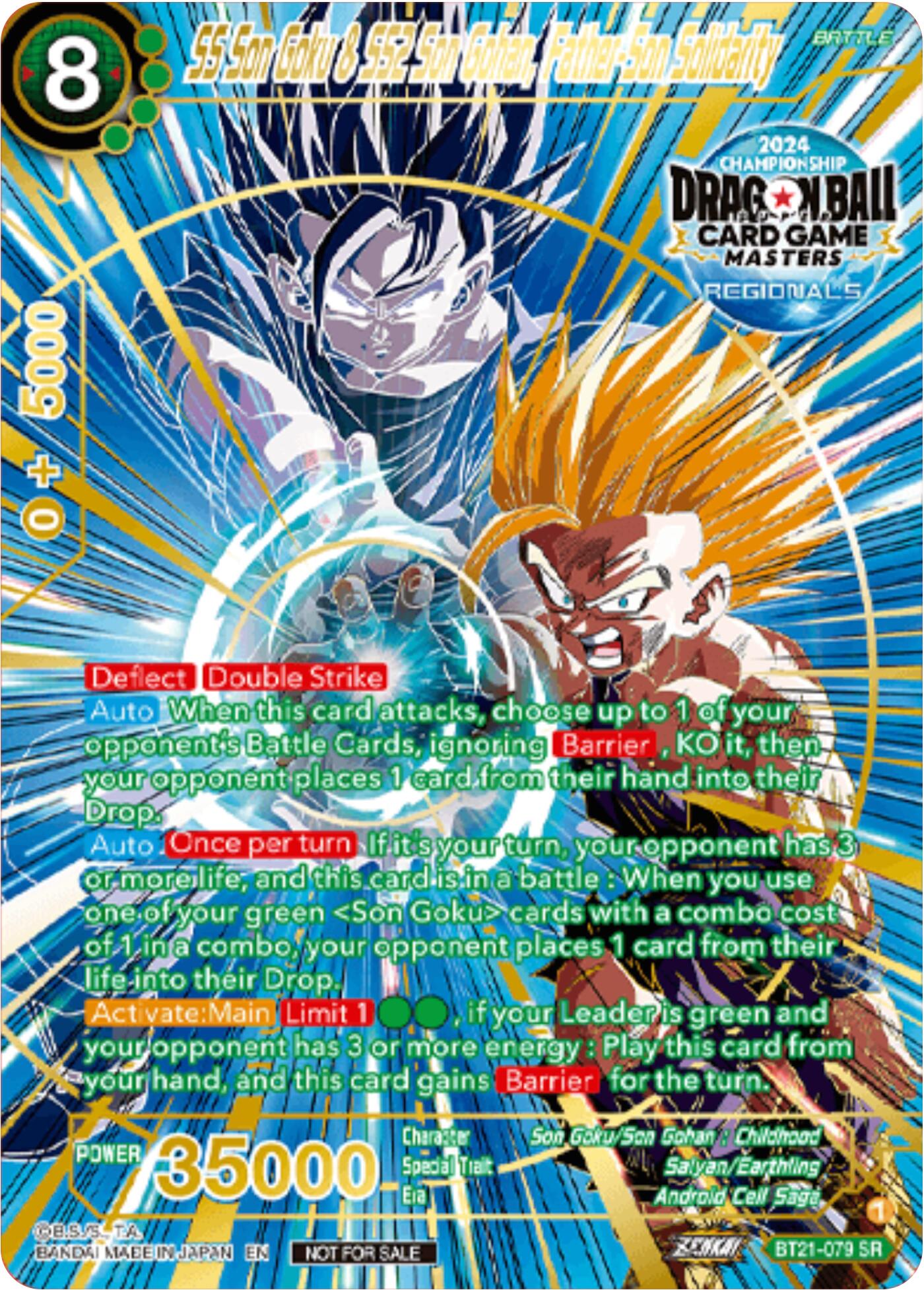 SS Son Goku & SS2 Son Gohan, Father-Son Solidarity (Championship 2024 Top 16 Alternate Art Vol.2) (BT21-079) [Tournament Promotion Cards] | Good Games Adelaide SA