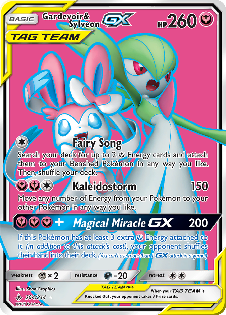 Gardevoir & Sylveon GX (204/214) [Sun & Moon: Unbroken Bonds] | Good Games Adelaide SA