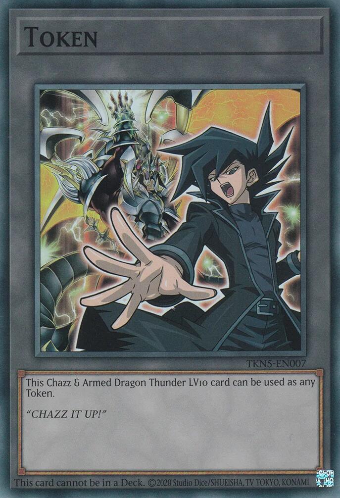 Token: Chazz & Armed Dragon Thunder LV10 [TKN5-EN007] Super Rare | Good Games Adelaide SA