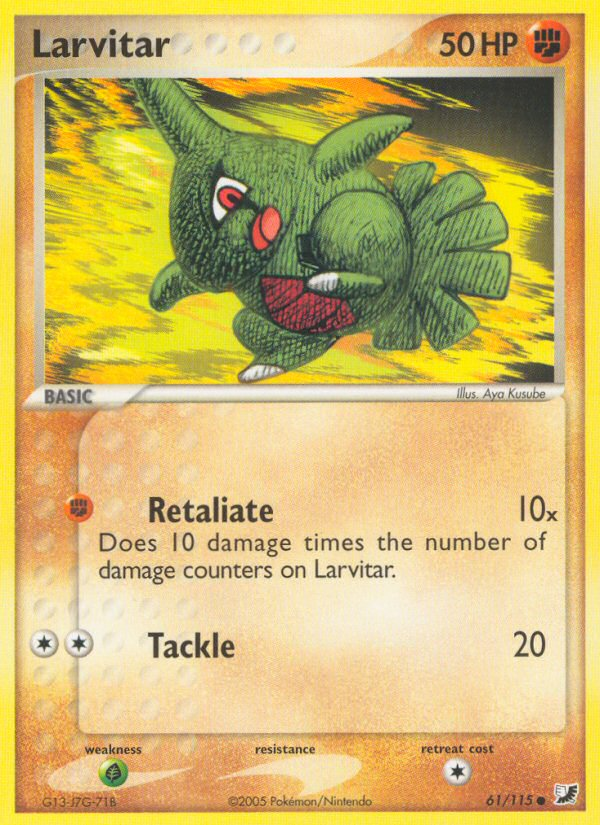 Larvitar (61/115) [EX: Unseen Forces] | Good Games Adelaide SA