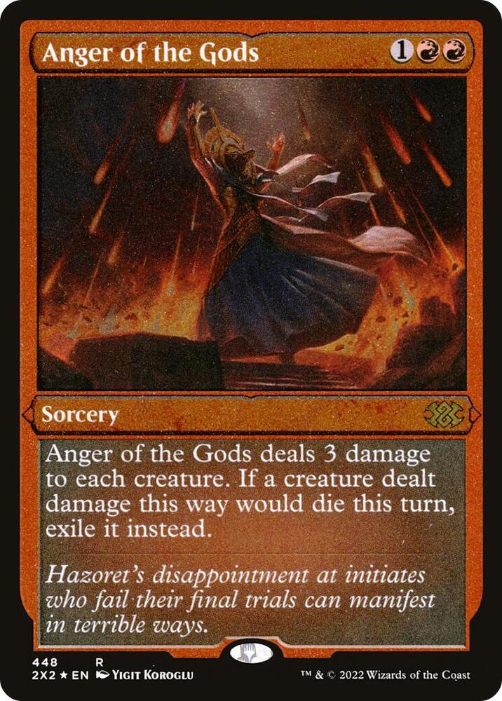 Anger of the Gods Foil Etched 448 (Double Masters 2022)  - Foil | Good Games Adelaide SA