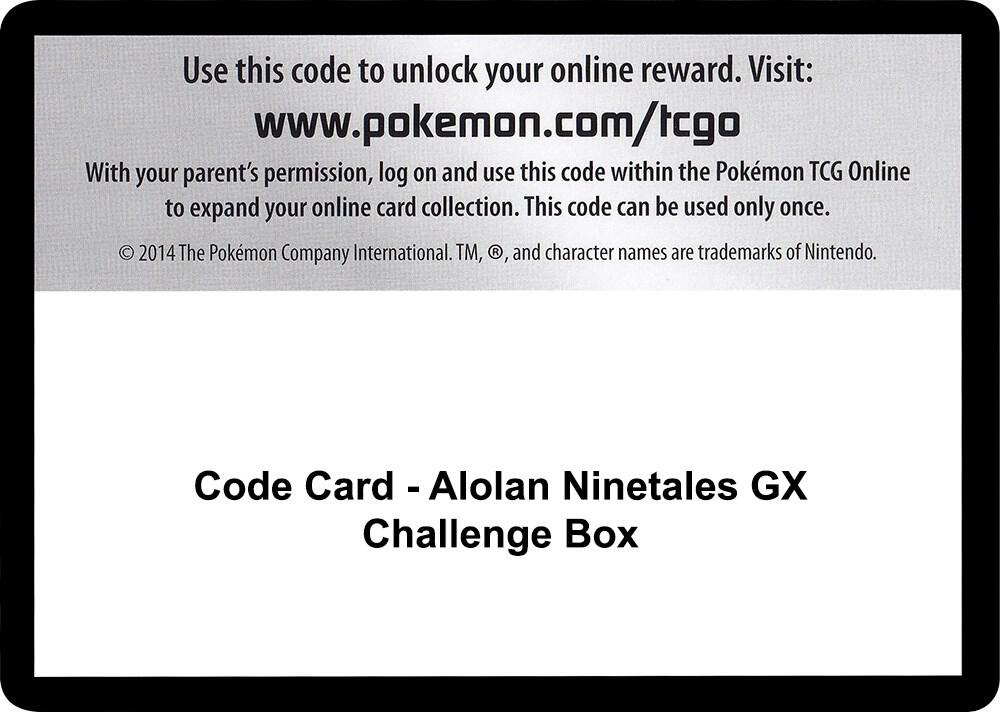 Code Card Alolan Ninetales GX Challenge Box  (SM - Burning Shadows)  | Good Games Adelaide SA